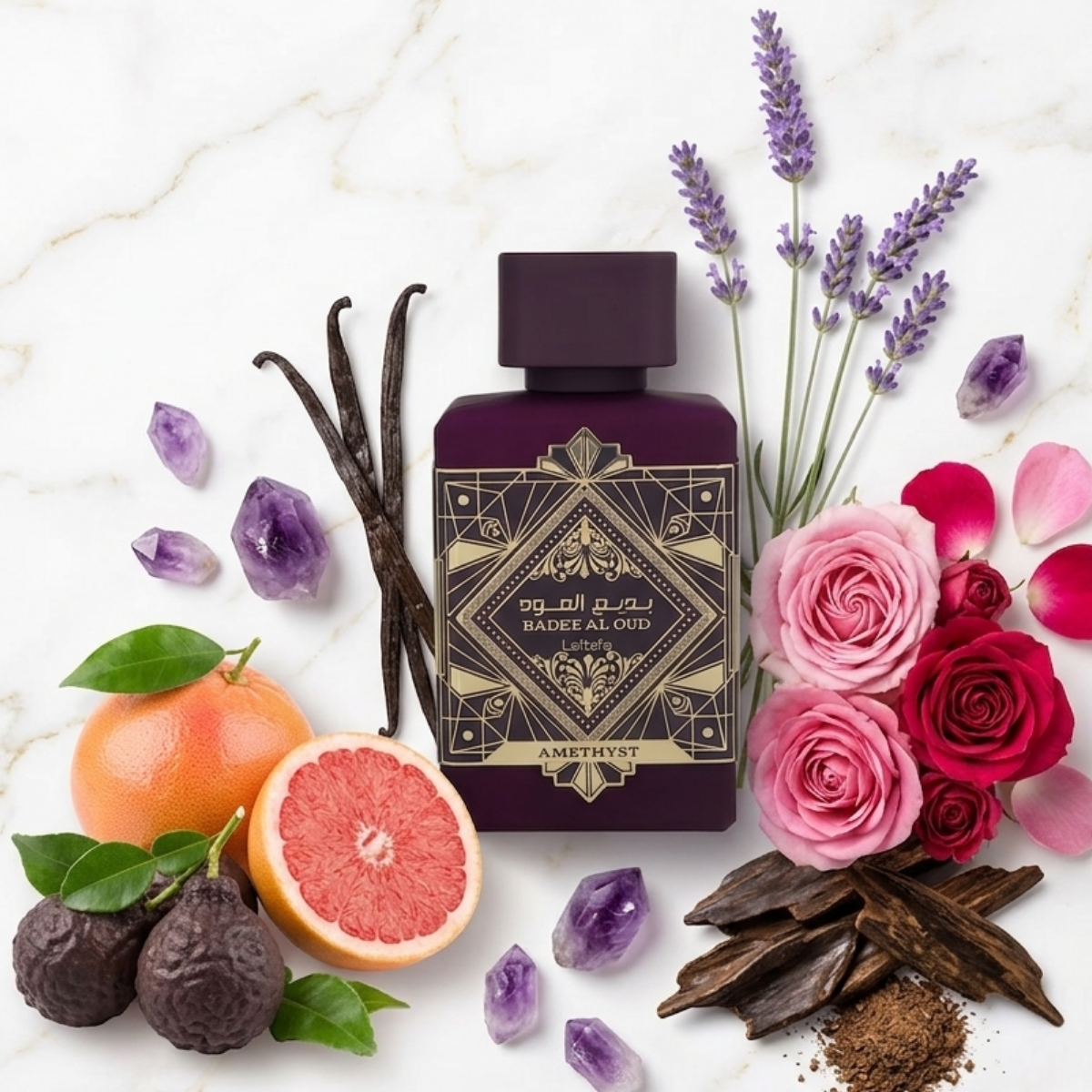 Perfume Bade'e Al Oud Amethyst Lattafa Unisex Eau De Parfum 100ml Original