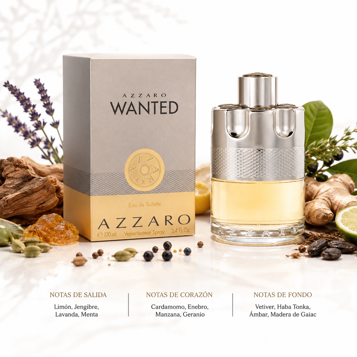 Perfume Azzaro Wanted Hombre Eau De Toilette 100ml Original